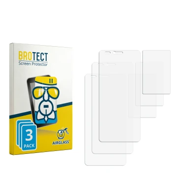 Parte frontale di una confezione del prodotto con il logo del marchio BROTECT. Accanto si trova la protezione per lo schermo c