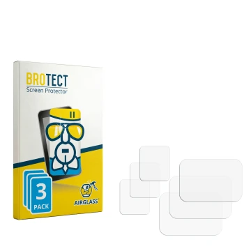 Parte frontale di una confezione del prodotto con il logo del marchio BROTECT. Accanto si trova la protezione per lo schermo c