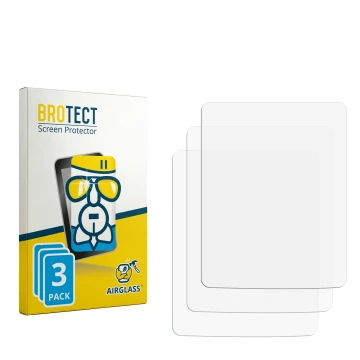 Parte frontale di una confezione del prodotto con il logo del marchio BROTECT. Accanto si trova la protezione per lo schermo c