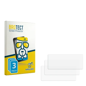 Parte frontale di una confezione del prodotto con il logo del marchio BROTECT. Accanto si trova la protezione per lo schermo c
