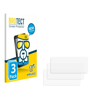 Parte frontale di una confezione del prodotto con il logo del marchio BROTECT. Accanto si trova la protezione per lo schermo c