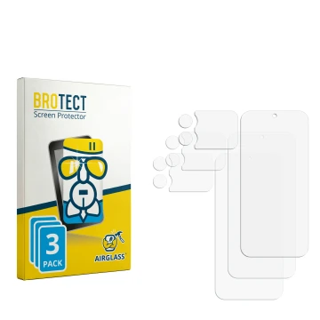 Parte frontale di una confezione del prodotto con il logo del marchio BROTECT. Accanto si trova la protezione per lo schermo c