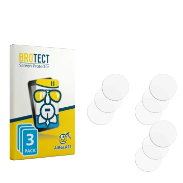 Parte frontale di una confezione del prodotto con il logo del marchio BROTECT. Accanto si trova la protezione per lo schermo c