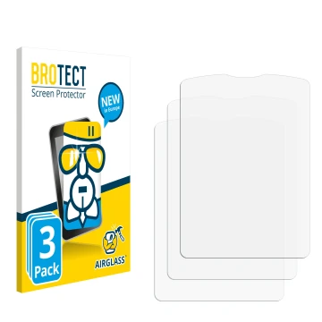 Parte frontale di una confezione del prodotto con il logo del marchio BROTECT. Accanto si trova la protezione per lo schermo c