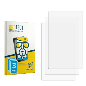 Parte frontale di una confezione del prodotto con il logo del marchio BROTECT. Accanto si trova la protezione per lo schermo c