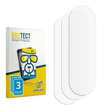 Parte frontale di una confezione del prodotto con il logo del marchio BROTECT. Accanto si trova la protezione per lo schermo c