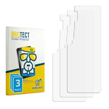 Parte frontale di una confezione del prodotto con il logo del marchio BROTECT. Accanto si trova la protezione per lo schermo c