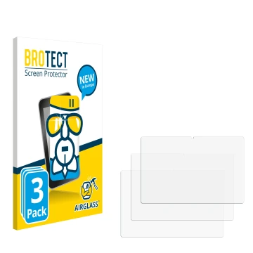 Parte frontale di una confezione del prodotto con il logo del marchio BROTECT. Accanto si trova la protezione per lo schermo c
