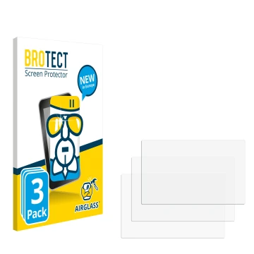 Parte frontale di una confezione del prodotto con il logo del marchio BROTECT. Accanto si trova la protezione per lo schermo c