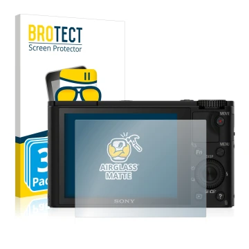 Parte frontale di una confezione del prodotto con il logo del marchio BROTECT. Accanto è raffigurato il dispositivo Sony Cyber