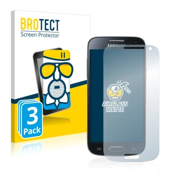 Parte frontale di una confezione del prodotto con il logo del marchio BROTECT. Accanto è raffigurato il dispositivo Samsung Ga