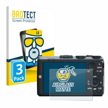 Parte frontale di una confezione del prodotto con il logo del marchio BROTECT. Accanto è raffigurato il dispositivo Sony Cyber