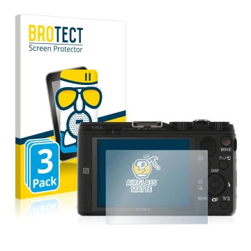 Parte frontale di una confezione del prodotto con il logo del marchio BROTECT. Accanto è raffigurato il dispositivo Sony Cyber