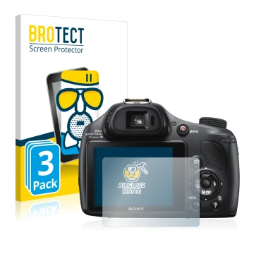 Parte frontale di una confezione del prodotto con il logo del marchio BROTECT. Accanto è raffigurato il dispositivo Sony Cyber