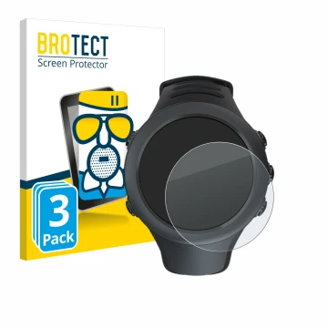 Parte frontale di una confezione del prodotto con il logo del marchio BROTECT. Accanto è raffigurato il dispositivo Suunto Amb