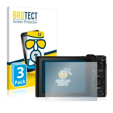 Parte frontale di una confezione del prodotto con il logo del marchio BROTECT. Accanto è raffigurato il dispositivo Sony Cyber