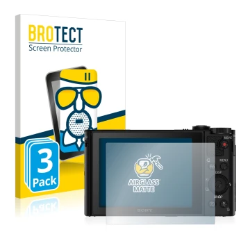Parte frontale di una confezione del prodotto con il logo del marchio BROTECT. Accanto è raffigurato il dispositivo Sony Cyber
