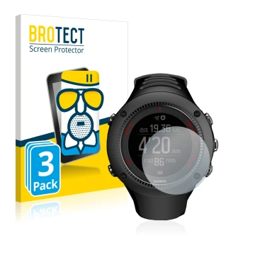 Parte frontale di una confezione del prodotto con il logo del marchio BROTECT. Accanto è raffigurato il dispositivo Suunto Amb