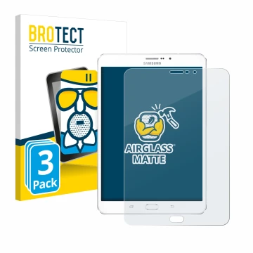 Parte frontale di una confezione del prodotto con il logo del marchio BROTECT. Accanto è raffigurato il dispositivo Samsung Ga