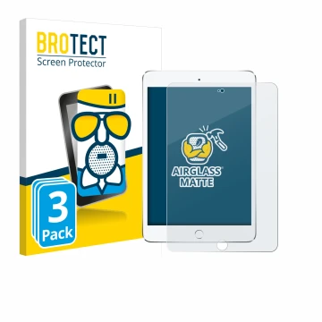 Parte frontale di una confezione del prodotto con il logo del marchio BROTECT. Accanto è raffigurato il dispositivo Apple iPad