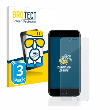 Parte frontale di una confezione del prodotto con il logo del marchio BROTECT. Accanto è raffigurato il dispositivo Apple iPho