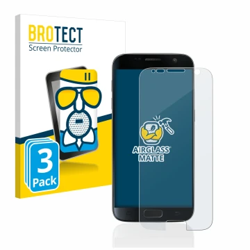 Parte frontale di una confezione del prodotto con il logo del marchio BROTECT. Accanto è raffigurato il dispositivo Samsung Ga