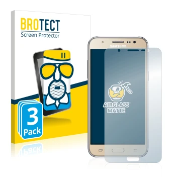 Parte frontale di una confezione del prodotto con il logo del marchio BROTECT. Accanto è raffigurato il dispositivo Samsung Ga