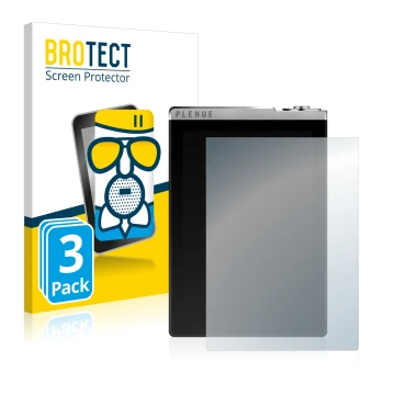 Parte frontale di una confezione del prodotto con il logo del marchio BROTECT. Accanto è raffigurato il dispositivo Cowon Plen