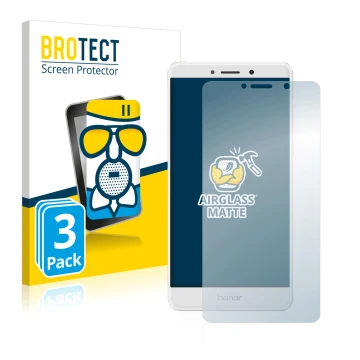 Parte frontale di una confezione del prodotto con il logo del marchio BROTECT. Accanto è raffigurato il dispositivo Honor 6X c