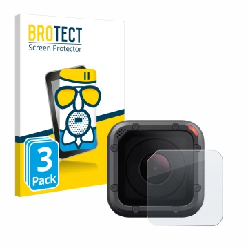 Parte frontale di una confezione del prodotto con il logo del marchio BROTECT. Accanto è raffigurato il dispositivo GoPro Hero