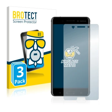 Parte frontale di una confezione del prodotto con il logo del marchio BROTECT. Accanto è raffigurato il dispositivo Nokia 6 20