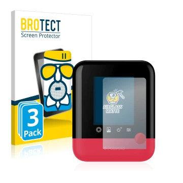 Parte frontale di una confezione del prodotto con il logo del marchio BROTECT. Accanto è raffigurato il dispositivo Polaroid P