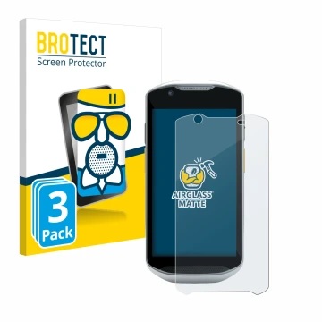 Parte frontale di una confezione del prodotto con il logo del marchio BROTECT. Accanto è raffigurato il dispositivo Zebra TC56