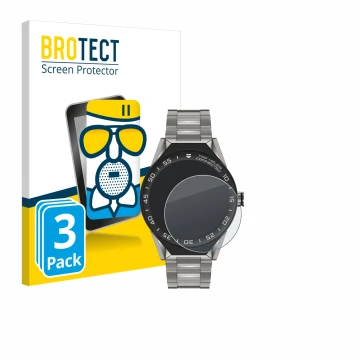 Parte frontale di una confezione del prodotto con il logo del marchio BROTECT. Accanto è raffigurato il dispositivo TAG Heuer 