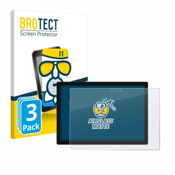 Parte frontale di una confezione del prodotto con il logo del marchio BROTECT. Accanto è raffigurato il dispositivo Microsoft 