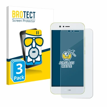 Parte frontale di una confezione del prodotto con il logo del marchio BROTECT. Accanto è raffigurato il dispositivo Huawei Nov