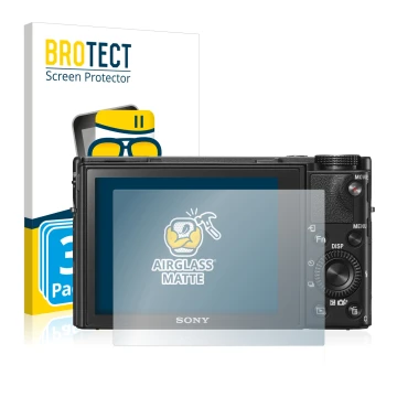 Parte frontale di una confezione del prodotto con il logo del marchio BROTECT. Accanto è raffigurato il dispositivo Sony Cyber
