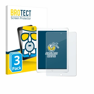 Parte frontale di una confezione del prodotto con il logo del marchio BROTECT. Accanto è raffigurato il dispositivo Apple iPad