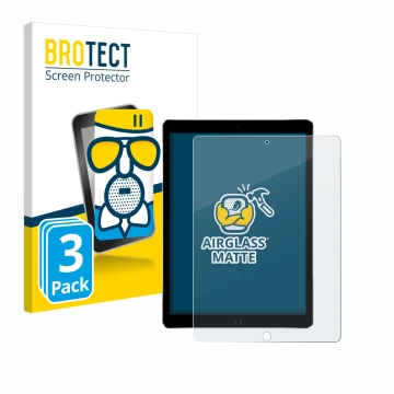 Parte frontale di una confezione del prodotto con il logo del marchio BROTECT. Accanto è raffigurato il dispositivo Apple iPad