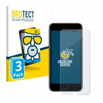 Parte frontale di una confezione del prodotto con il logo del marchio BROTECT. Accanto è raffigurato il dispositivo Apple iPho