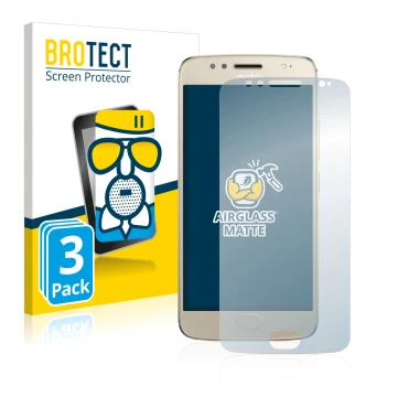 Parte frontale di una confezione del prodotto con il logo del marchio BROTECT. Accanto è raffigurato il dispositivo Motorola M