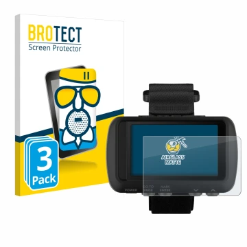 Parte frontale di una confezione del prodotto con il logo del marchio BROTECT. Accanto è raffigurato il dispositivo Garmin For