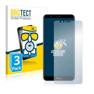 Parte frontale di una confezione del prodotto con il logo del marchio BROTECT. Accanto è raffigurato il dispositivo Honor 7X c