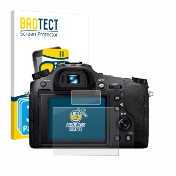 Parte frontale di una confezione del prodotto con il logo del marchio BROTECT. Accanto è raffigurato il dispositivo Sony Cyber