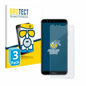 Parte frontale di una confezione del prodotto con il logo del marchio BROTECT. Accanto è raffigurato il dispositivo Honor 9 Li