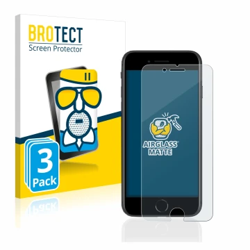 Parte frontale di una confezione del prodotto con il logo del marchio BROTECT. Accanto è raffigurato il dispositivo Apple iPho