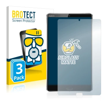 Parte frontale di una confezione del prodotto con il logo del marchio BROTECT. Accanto è raffigurato il dispositivo Huawei Med