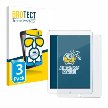 Parte frontale di una confezione del prodotto con il logo del marchio BROTECT. Accanto è raffigurato il dispositivo Apple iPad