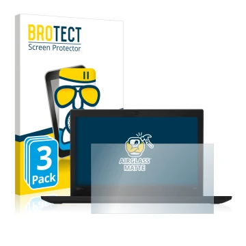 Parte frontale di una confezione del prodotto con il logo del marchio BROTECT. Accanto è raffigurato il dispositivo Lenovo Thi