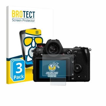 Parte frontale di una confezione del prodotto con il logo del marchio BROTECT. Accanto è raffigurato il dispositivo Panasonic 